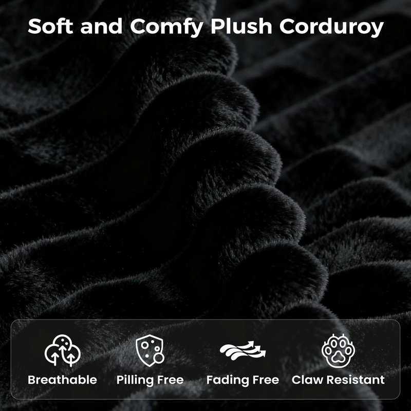 137" Comfy Cloud Couch, Modular U Shaped Sectional Sofa With Chaise And Ottoman, Black Corduroy