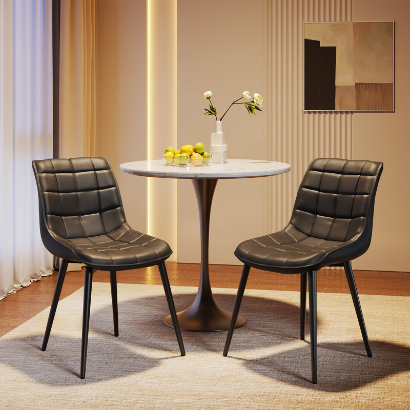 Ensemble de 2 chaises de salle à manger, avec coussin moelleux et pieds réglables, chaises de cuisine rembourrées avec base en X et pieds en métal