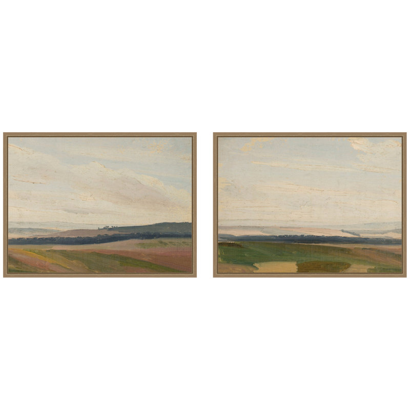 «Lowland Landscape S croquis» par Cristal Breslauer, ensemble de 2 toiles encadrées par Nostalgia