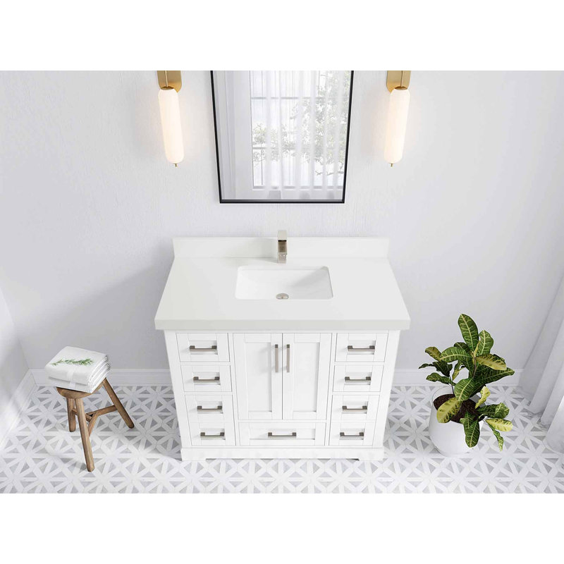 Ensemble de meuble-lavabo simple 42 po, Blanc
