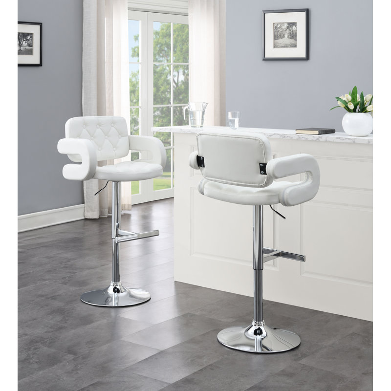 Tabouret de bar en cuir, Blanc