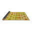 Tapis vert en laine à motif géométrique Zain-1037395827