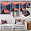 Chat rose noir avec silhouette de lac Sunset II-347950666-451720321