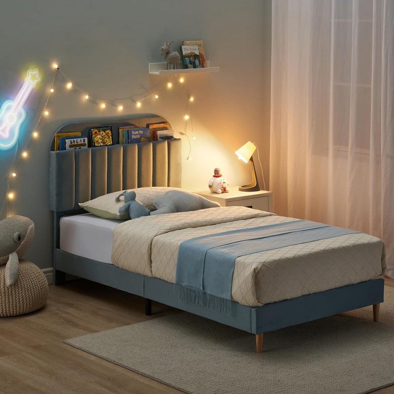 Twin Size Bed Frames With Storage Headboard