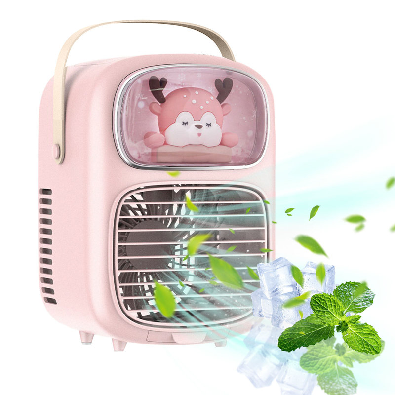 Ventilateur de jet d'eau de glace pour la maison avec ventilateur de glace d'eau, Pink