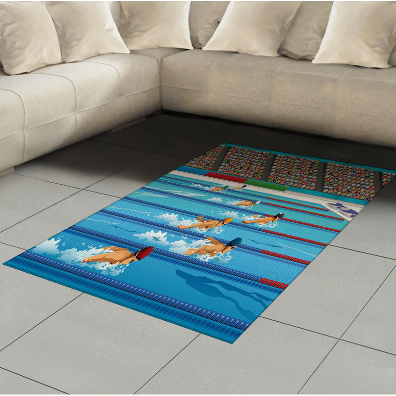 Tapis décoratif en fibre de polyester à haute densité, Rectangle— 4 pi x 5 pi 8 po