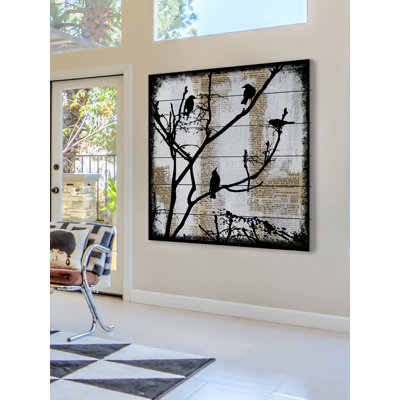 « oiseau committee » par vicki butler, reproduction d’art sur bois blanc