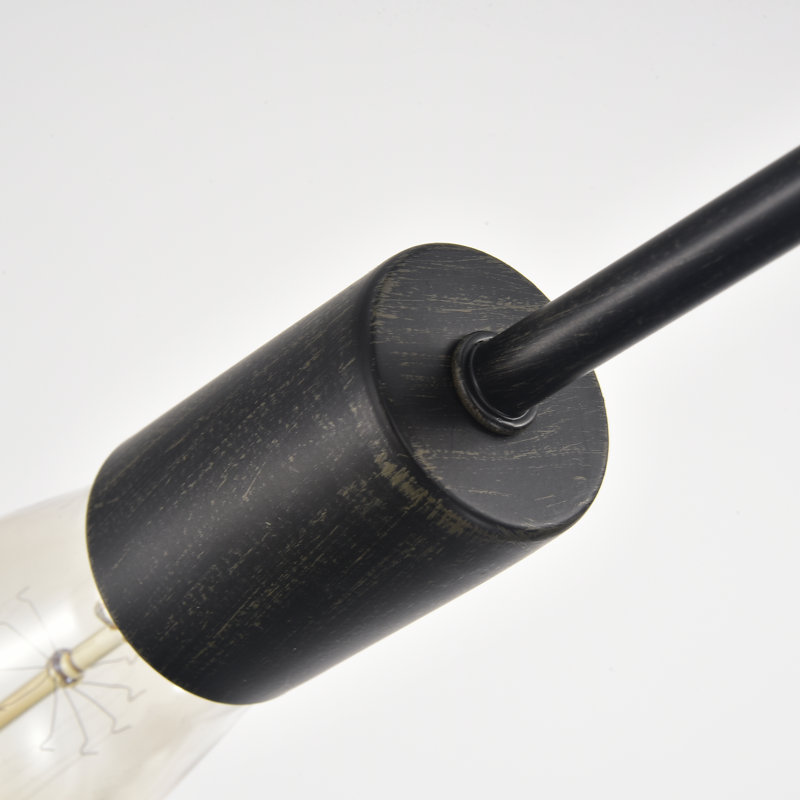Luminaire suspendu unique noir antique Spoutnik à 4 lumières 18 po Theis