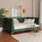 Oksana Glam And Luxe Emerald Green Velvet And Gold Metal Full Daybed