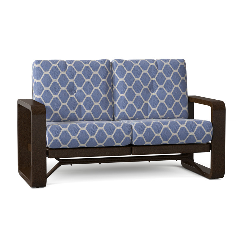 Vale Outdoor 2 - Seat Loveseat, Canvas Bird's Eye Sunbrella® Canvas, Chestnut Brown