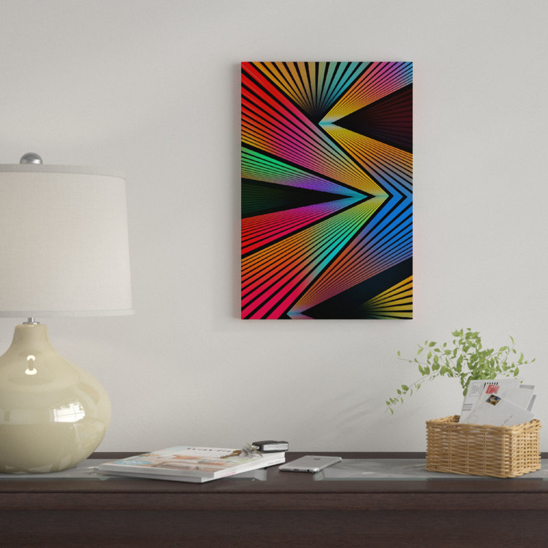 «Crazy Ranibow», impression sur toile tendue, H 26 po x l 18 po x P 1,5 po, Bois