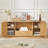 64-Inch Storage Cabinet With Wavy Design For Entryway-2035773685