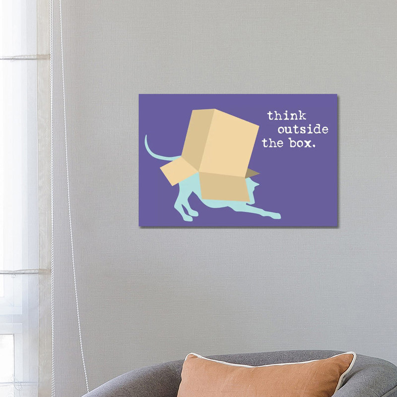 Outside The Box by Dog Is Good And Cat Is Good - Wrapped Canvas Print, 66.04 cm H x 45.72 cm W x 1.91 cm D