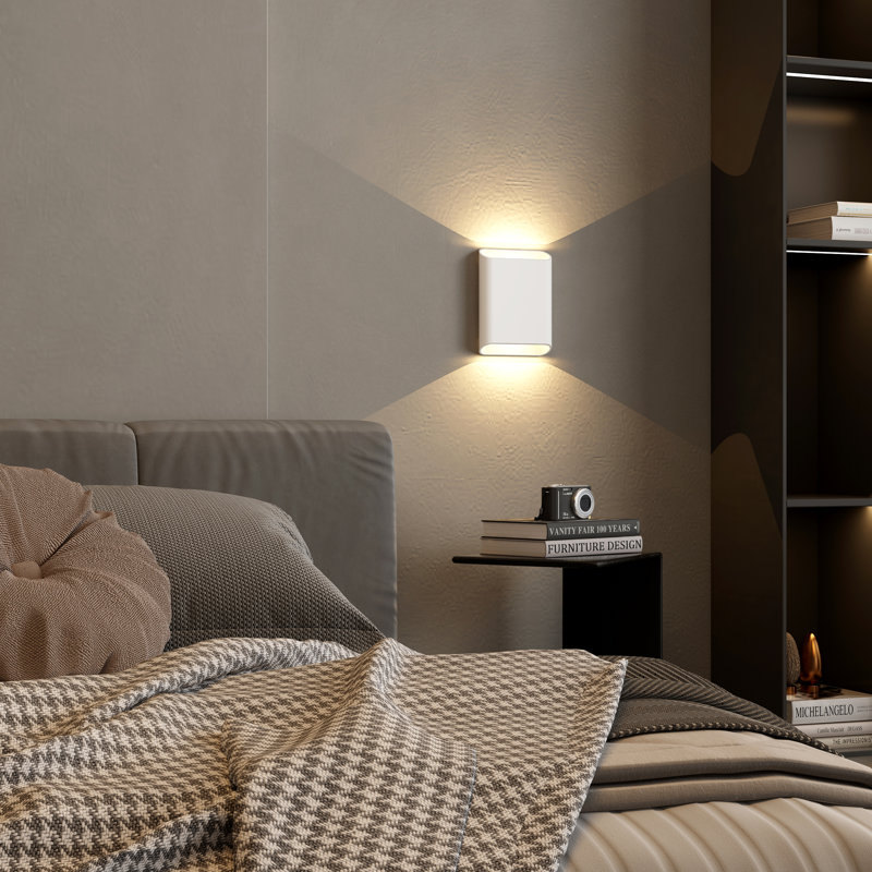 Appliques murales pour la chambre à coucher, éclairage mural intérieur et extérieur, appliques murales d'extérieur à DEL à intensité variable, lumière de porche moderne, lampe murale imperméable pour cour, 14 W 3000 K