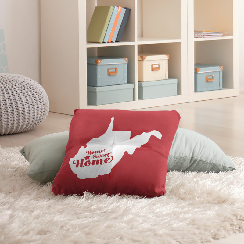 Coussin Sweet Home, 26 po x 26 po, Rouge, Charleston