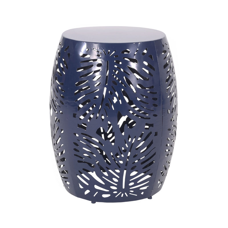 Metal End Table -Large, Navy Blue