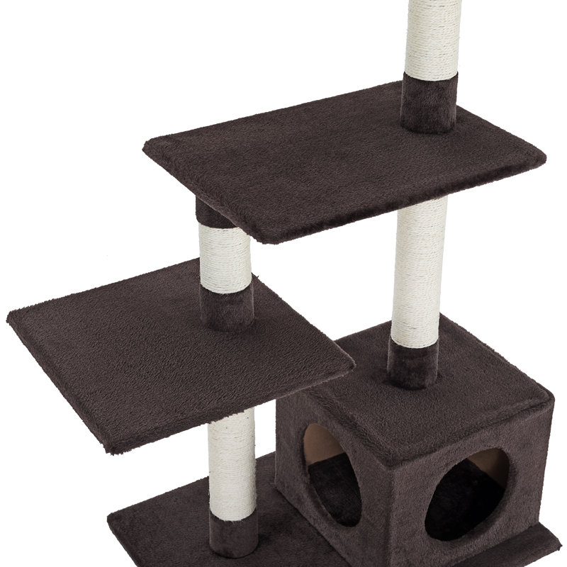 Randolph 43" Brown Plush Multi-Tier Cat Tree