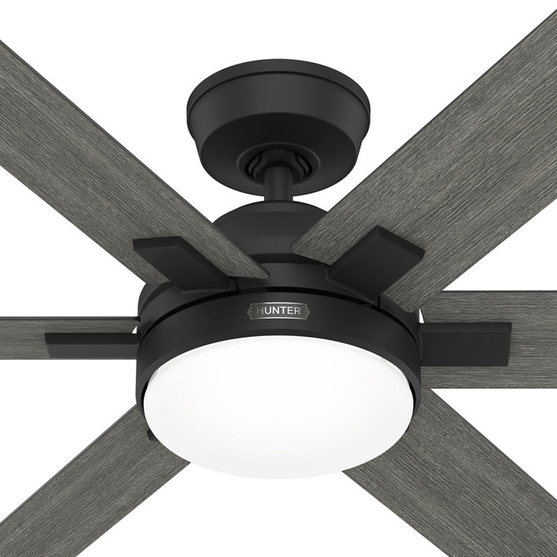 52 inch Georgetown ENERGY STAR® HunterExpress Fan with Light Kit and Remote, Gray/Matte Black, Black