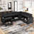 Januelle Chenille 103.8'' L-Shaped Storage Sofa Livingroom Sectional Modular Couch With Ottoman-1670884253