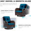 Ensemble de mobilier de patio en osier - Ensemble de conversation modulaire en rotin 5 pièces avec 2 chaises berçantes pivotantes