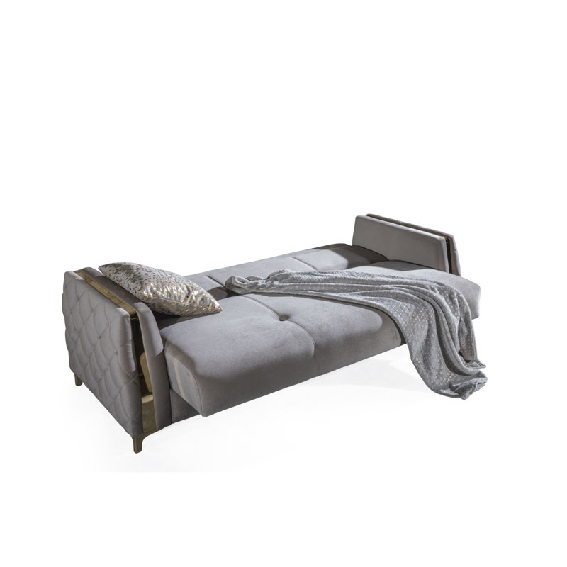 Canapé-lit de style moderne en bois taupe, Taupe