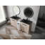 Meuble-lavabo autoportant avec lavabo en céramique noire et armoires de rangement, porte à fermeture douce, ensemble KD