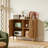 Medieval-modern style wooden sideboard, 39.4 inches, with two doors and two shelves; a versatile display cabinet suitable for dining rooms, entryways, and kitchens; wood finish-447509679