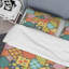 Multicolore carré patchwork - ensemble de housse de couette abstrait - microfibre de polyester-366471689