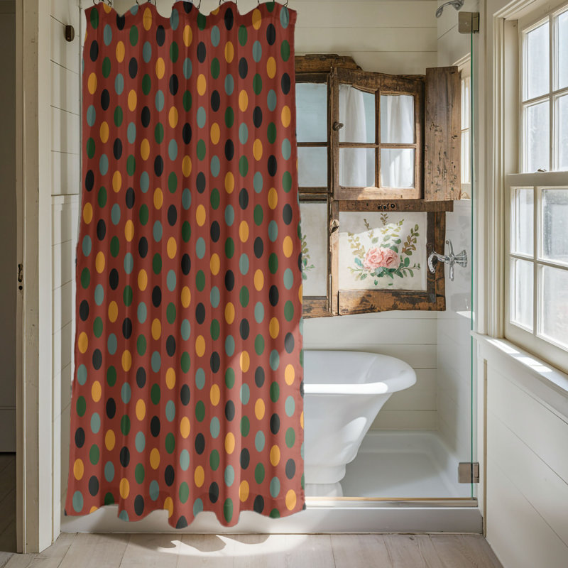 Cosy Citrus - Rideau de douche Premium, H 74 po x l 71 po, Rouge