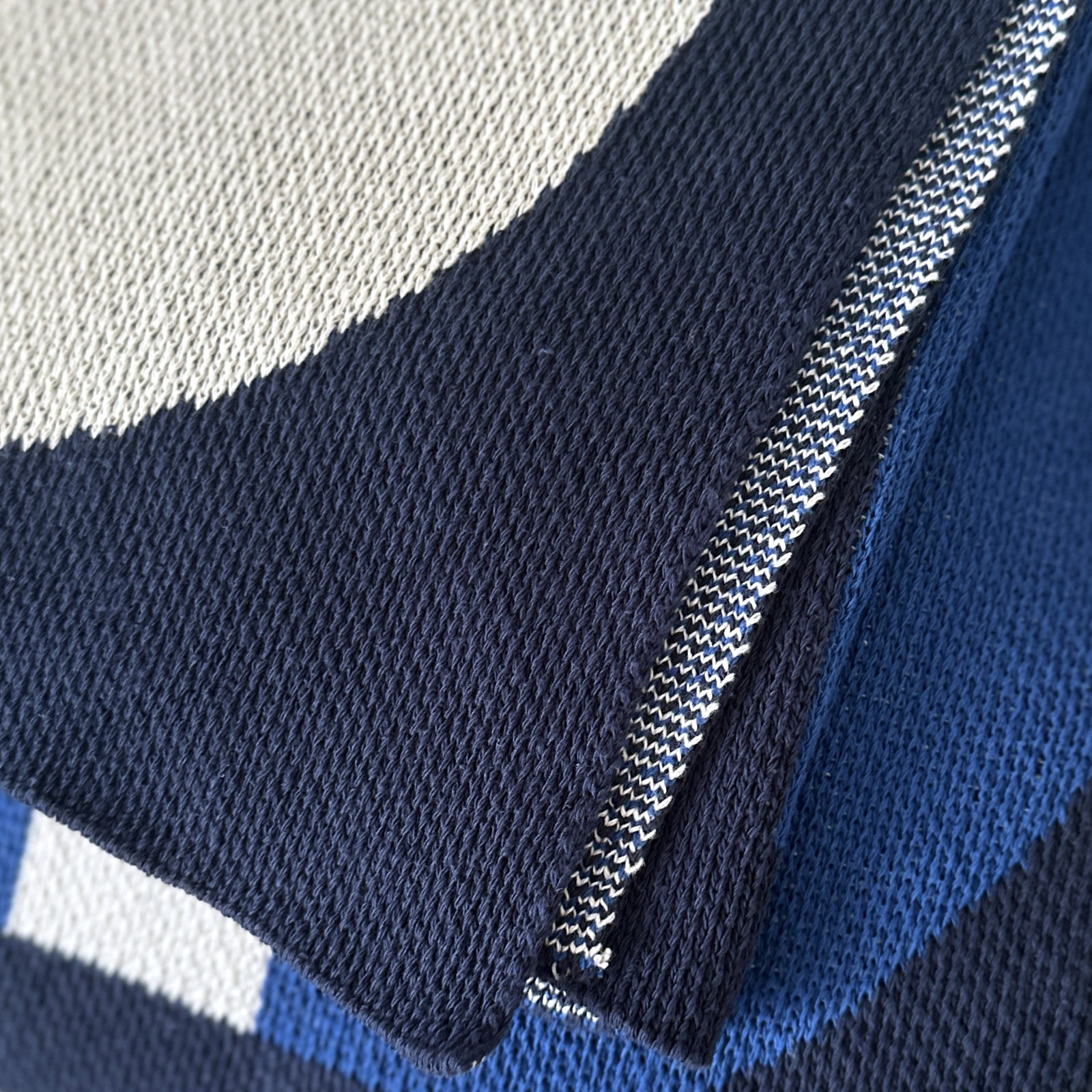 Nimbus Knit Throw Blanket, Blue/Ivory