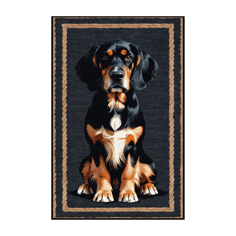 Washable Gordon Setter Dogs Area Rug, Rectangle 4' x 6'