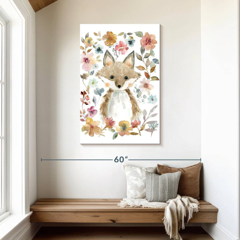 Brampt fleurs et amis renard, H 45 po x l 30 po