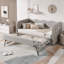 Lit de jour simple en vichy convertible 3 en 1 avec couchette et poches de rangement-315950686
