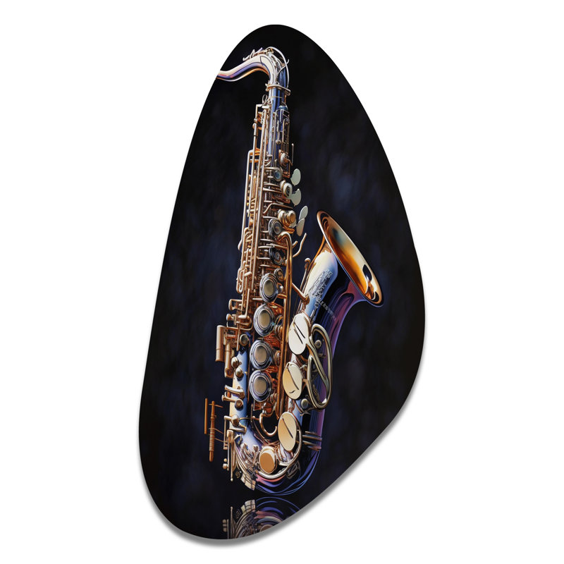 Art mural asymétrique en métal Saxophone I, H 31 po x l 17 po