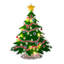Décoration de fenêtre 12,5 po avec arbre de Noël holographique illuminé