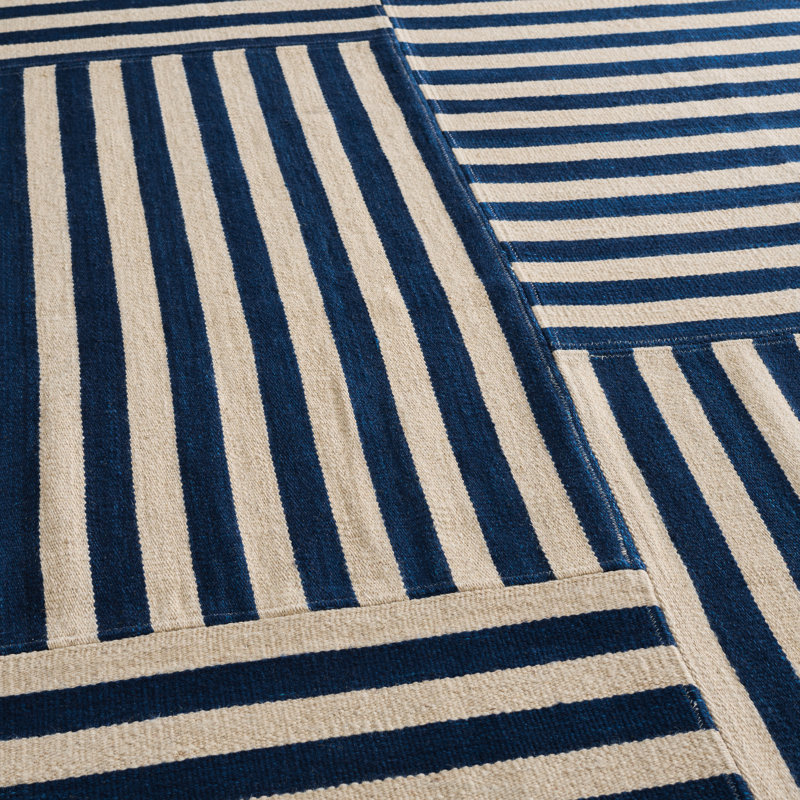 Ralph Lauren Canyon Stripe Patch Wool Striped Rug, Rectangle 8' x 10'