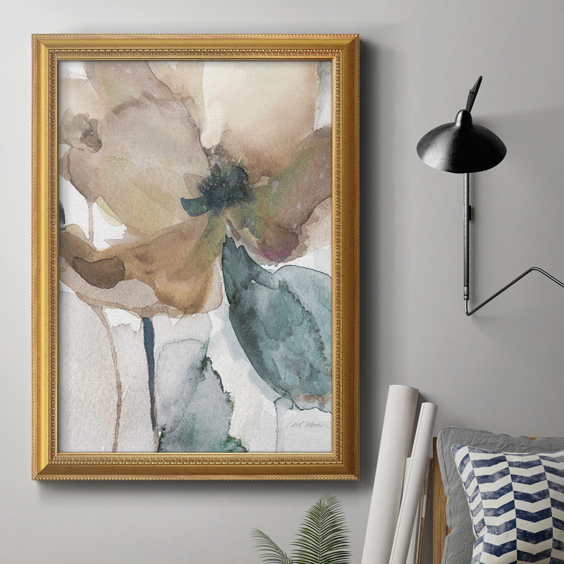 Watercolor Poppy I - reproduction d'art sur toile, H 20 po x l 16 po x P 2,5 po