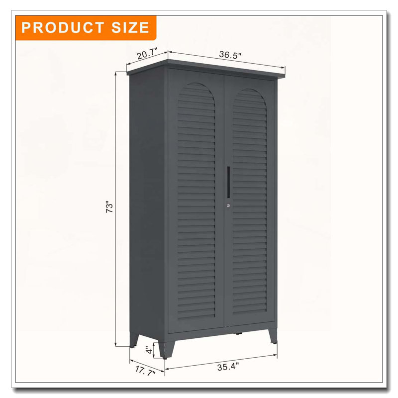 Tall Metal Tool Storage Cabinet with Ample Multi-Purpose Storage Space