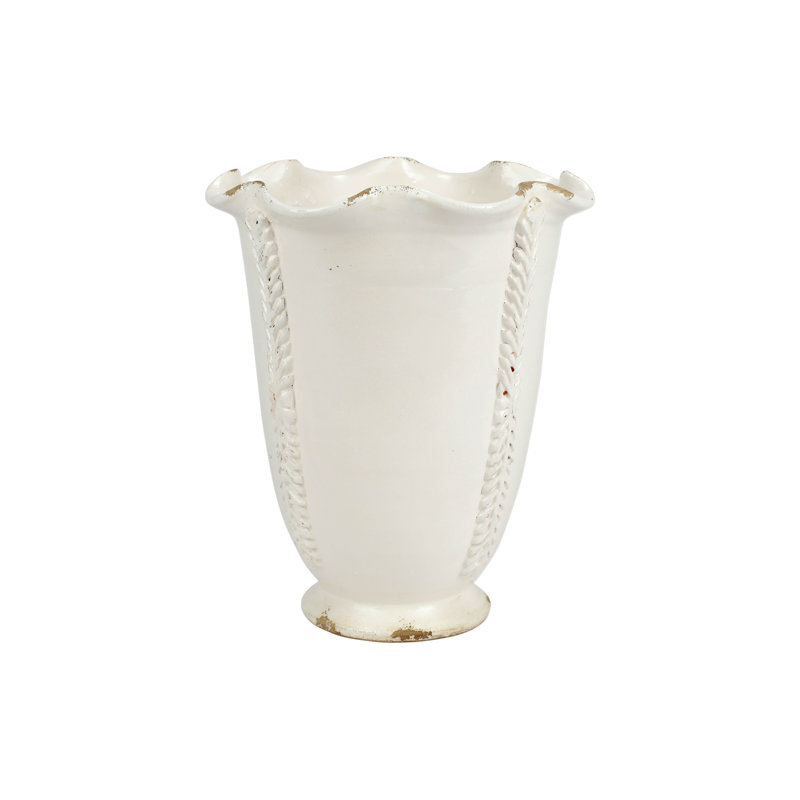 Rustic Garden Linen Tall Planter with Vines, Linen