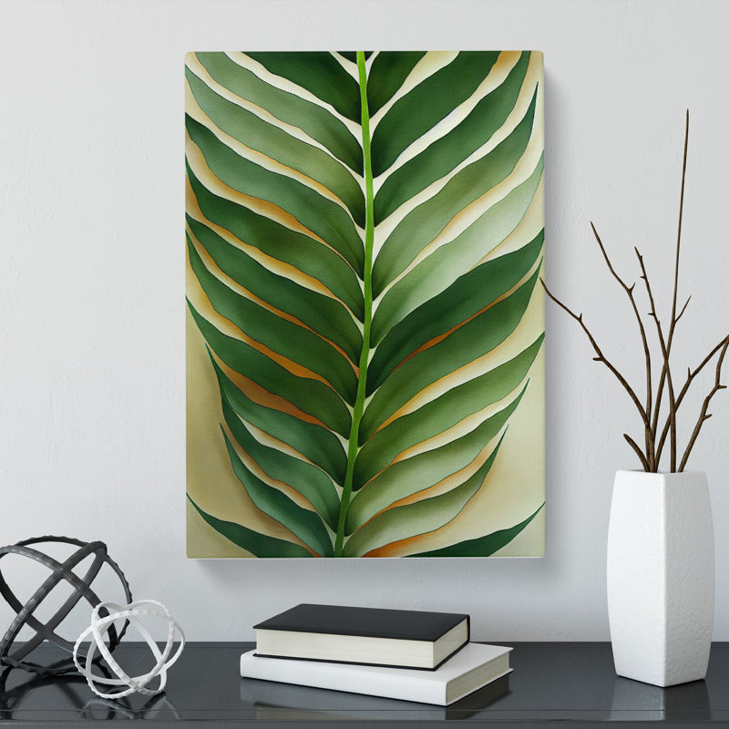 Fillingham Fern Leaf Textured - Wrapped Canvas, 76cm H x 50cm W x 3cm D