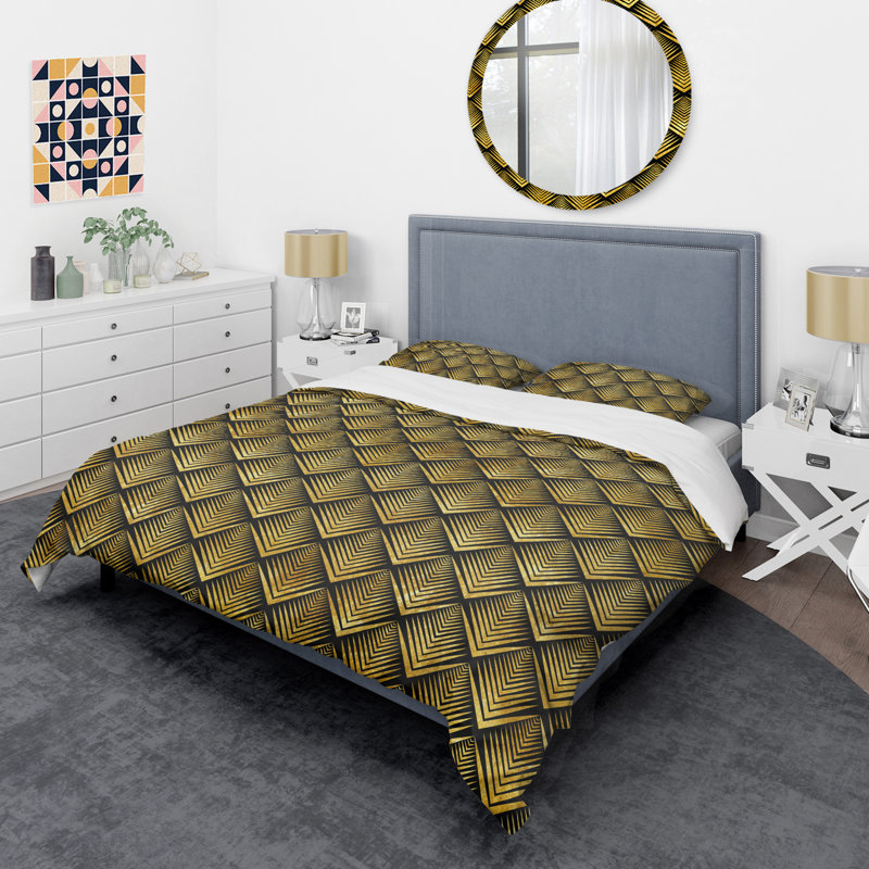 Retro Art Deco - Mid century bedding set - Modern Mid-century Bed cover set, Full/Queen Duvet Cover + 2 Shams