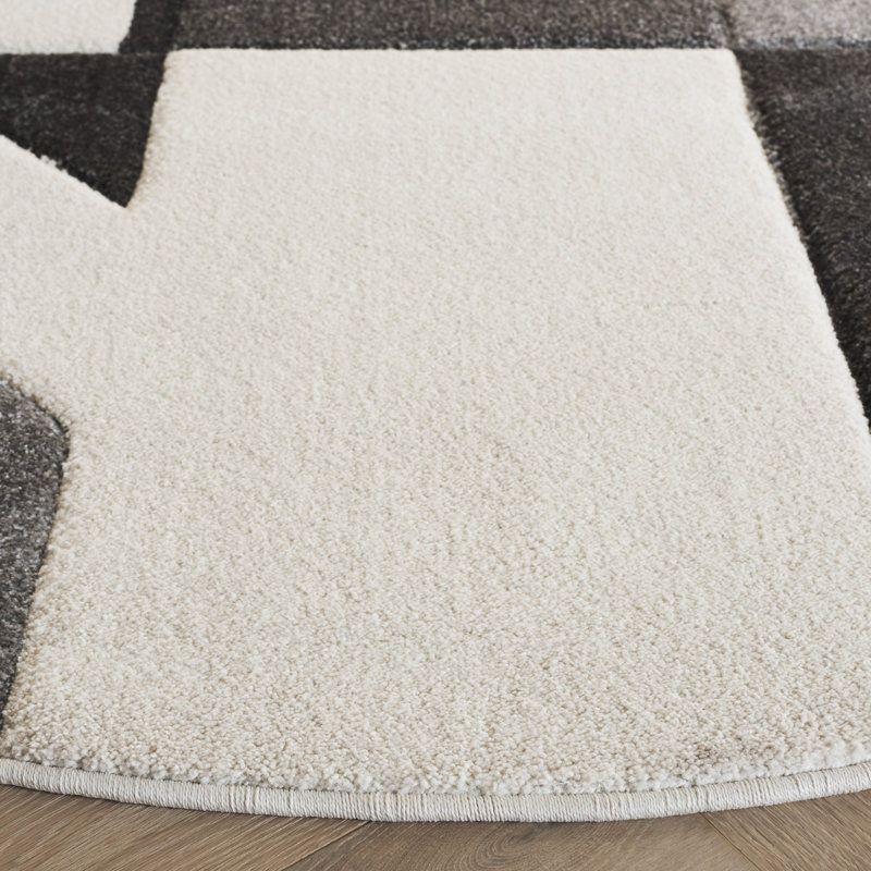 Tapis à motif géométrique Jeromie Performance, Rond 6 pi 7 po