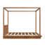 Lit plateforme à très grand lit en bois massif avec tête de lit, cadre de lit en bois classique pour la chambre à coucher, aucun sommier tapissier requis, brun-130135302-130135304