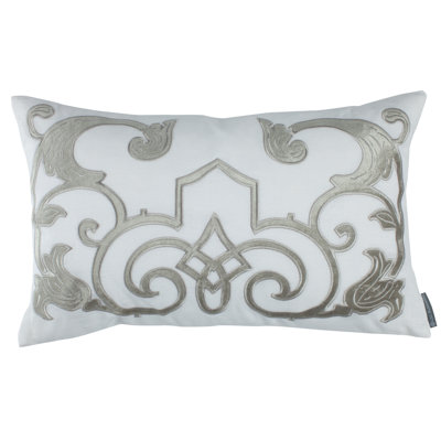 Mozart Appliqued Feather Linen Throw Pillow