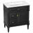 30" Bathroom Vanity With Sink, Black Freestanding Bathroom Cabinet With Flip Drawer & Adjustable Shelf, Solid Rubberwood Frame, MDF Panels & Metal Handles-796840083-796840082