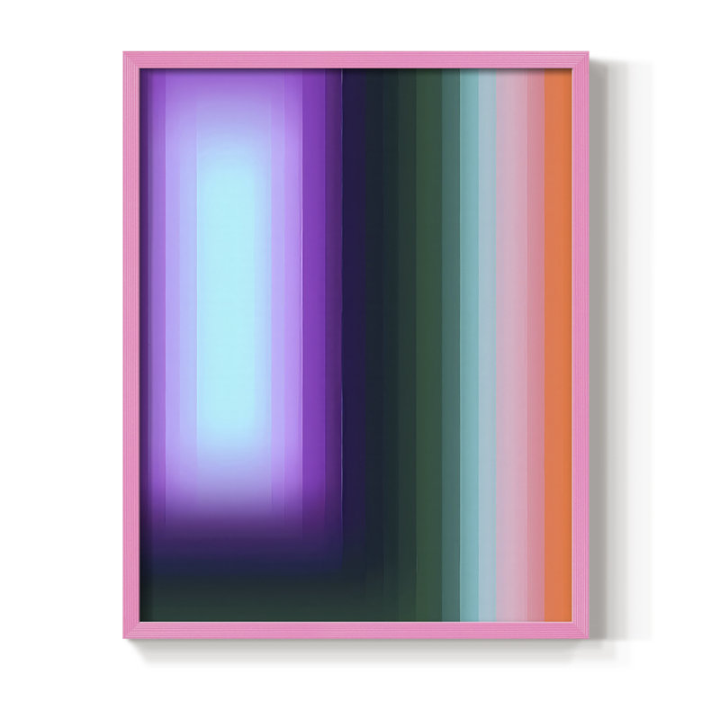 «Glitch Sequence II», reproduction encadrée - bois massif, Encadré rose, H 15 po x l 12 po