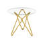 Bridgewater Gold, table de salle à manger en verre trempé, 35,4 pouces de taille, utilisation de bureau, nettoyage simple, repas de famille, facile à assembler 30 minutes