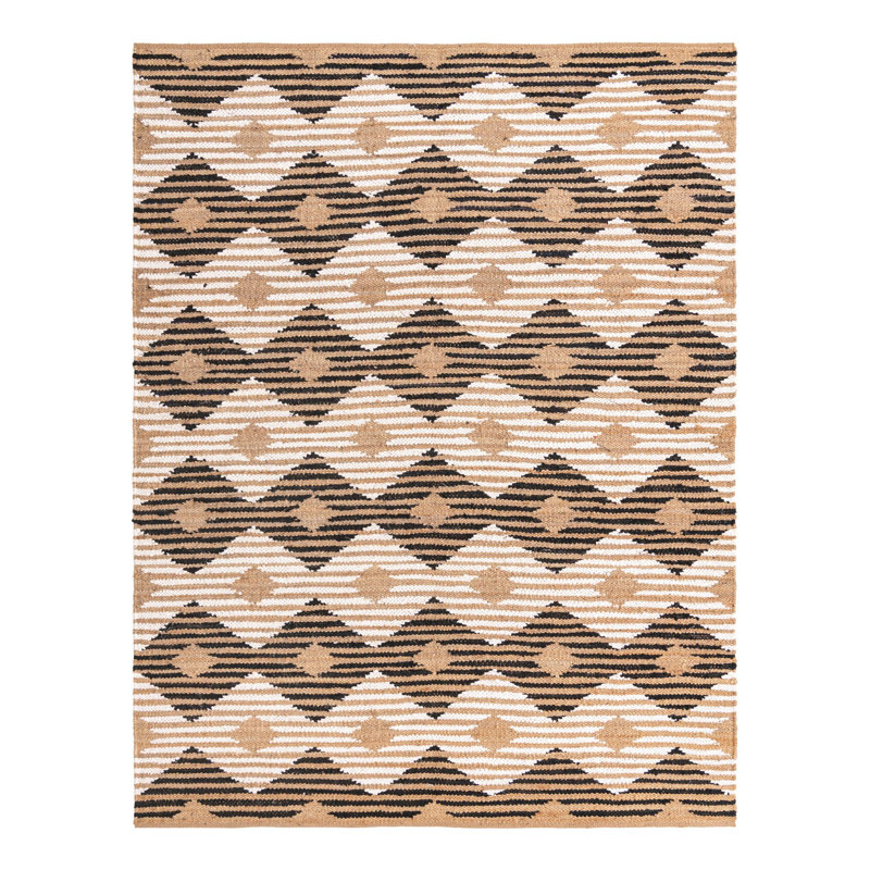 Bonnie-Mae Cotton Geometric Indoor Rug, Rectangle 9' x 12'