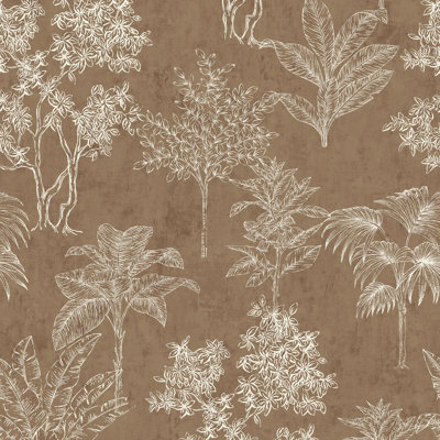 Zen Floral Paper Metallic Wallpaper Roll
