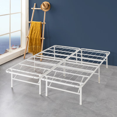 SBBK 14" White Metal Smartbase Zero Assembly Mattress Foundation